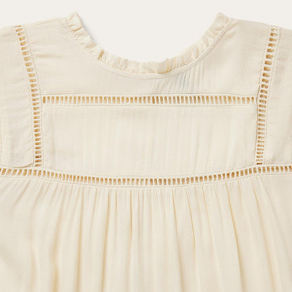 Cream Herringbone Blouse White Women Stetson Blouses