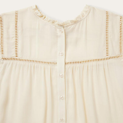 Cream Herringbone Blouse White Women Stetson Blouses
