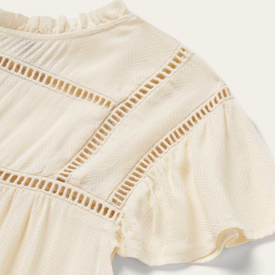 Cream Herringbone Blouse White Women Stetson Blouses