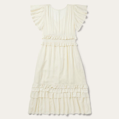 Cream Herringbone Dress White Women Stetson Midi
