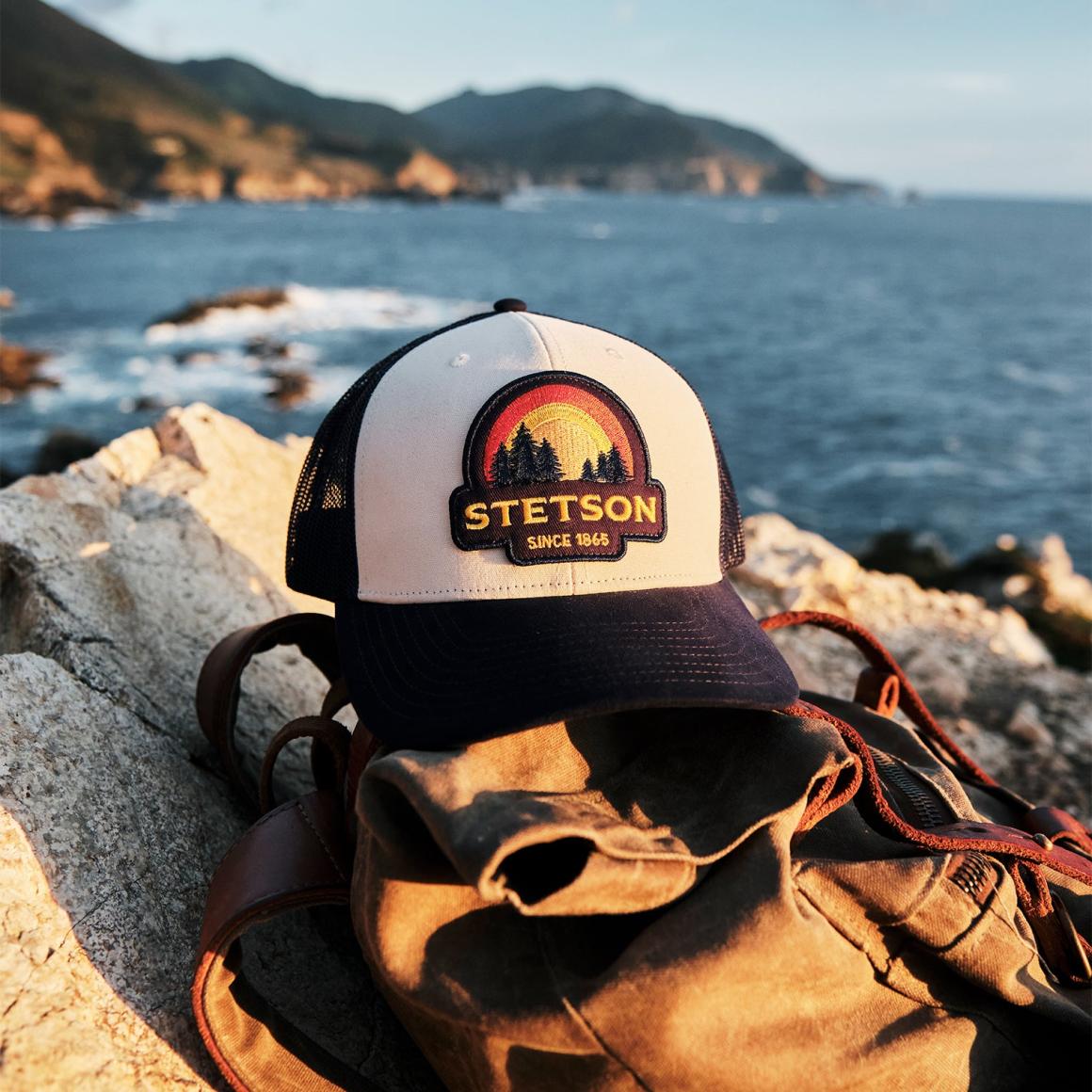 Cream Sunset Trucker Cap Cream Men/Women Stetson Caps & Truckers