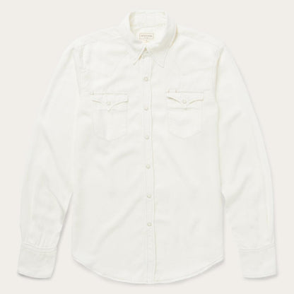 Cream Twill Shirt White Men Stetson Modern Cut