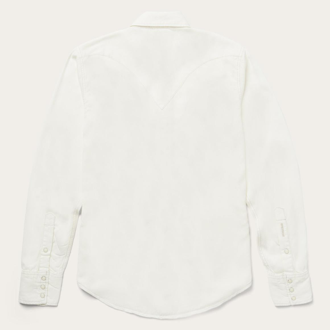 Cream Twill Shirt White Men Stetson Western Shirts