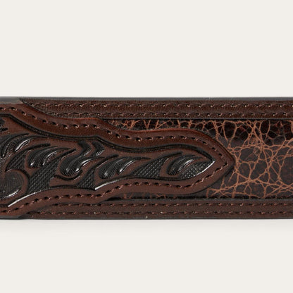 Croco Print Tooled Tapered Belt Brown/cognac Men Stetson Belts