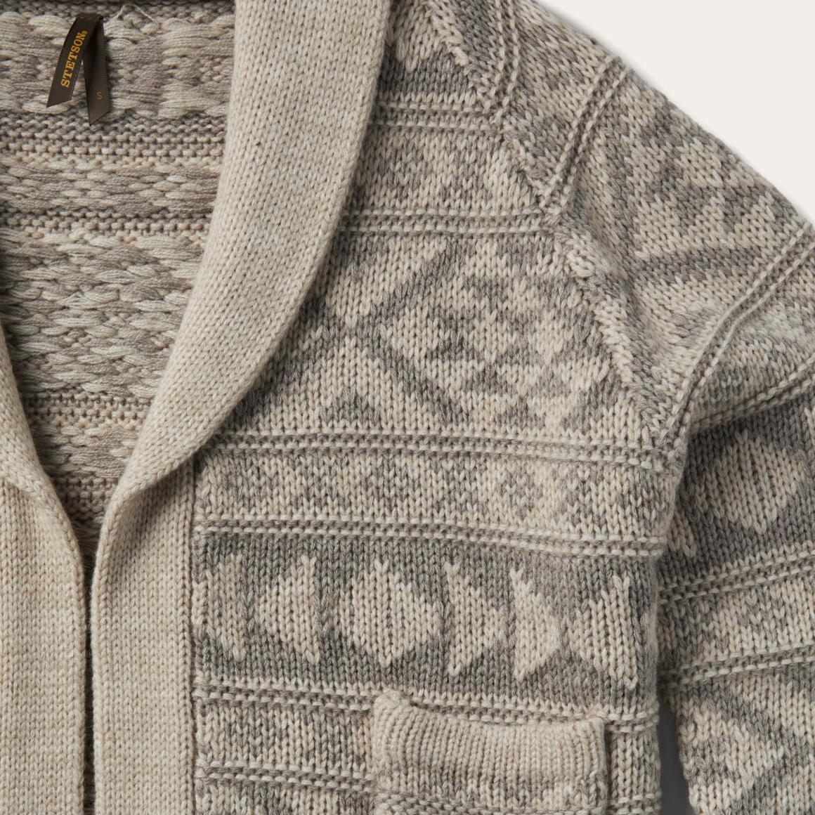 Cropped Shawl Collar Cardigan Brown Women Stetson Sweaters