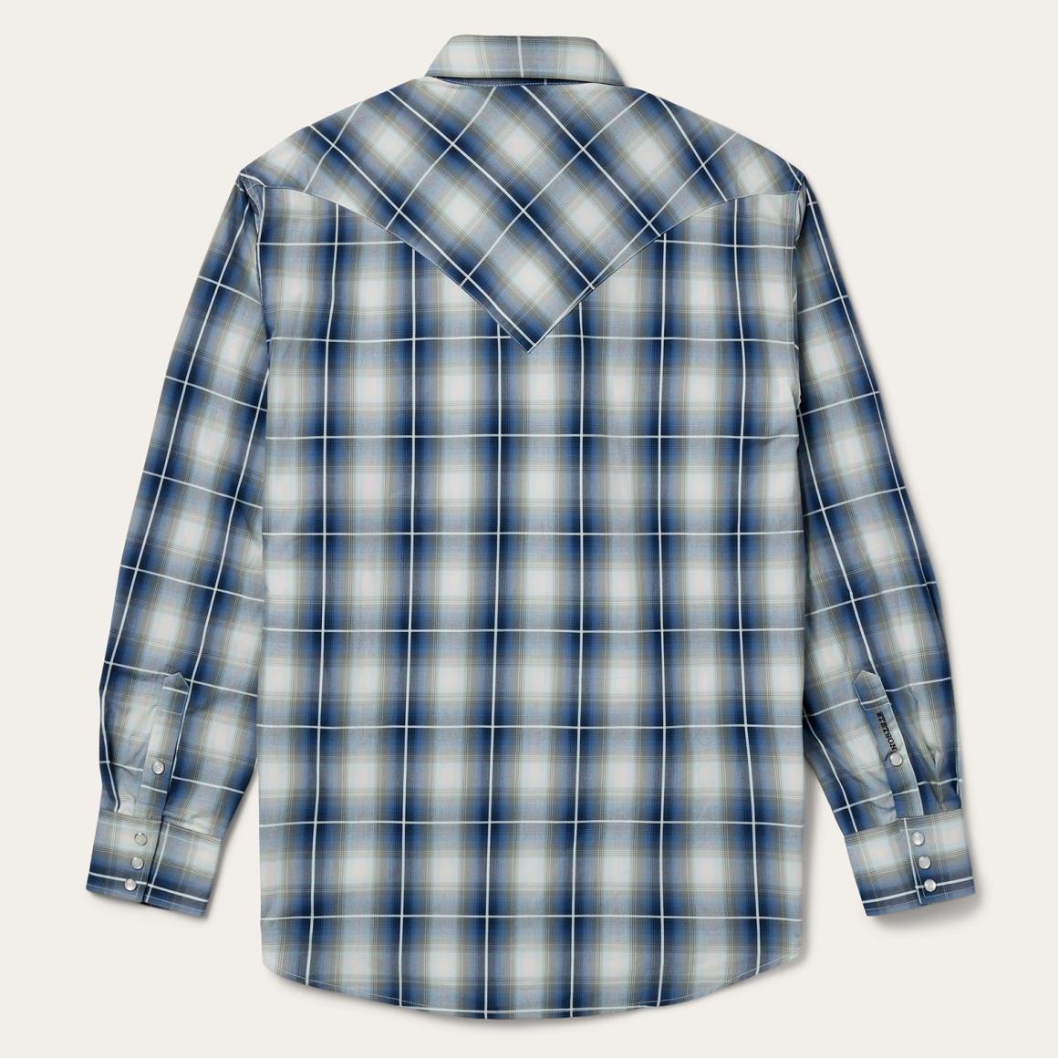 Crystal Plaid Western Shirt Blue Men Stetson Classic Cut