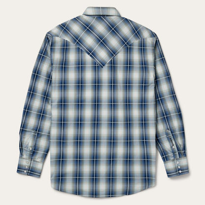 Crystal Plaid Western Shirt Blue Men Stetson Classic Cut