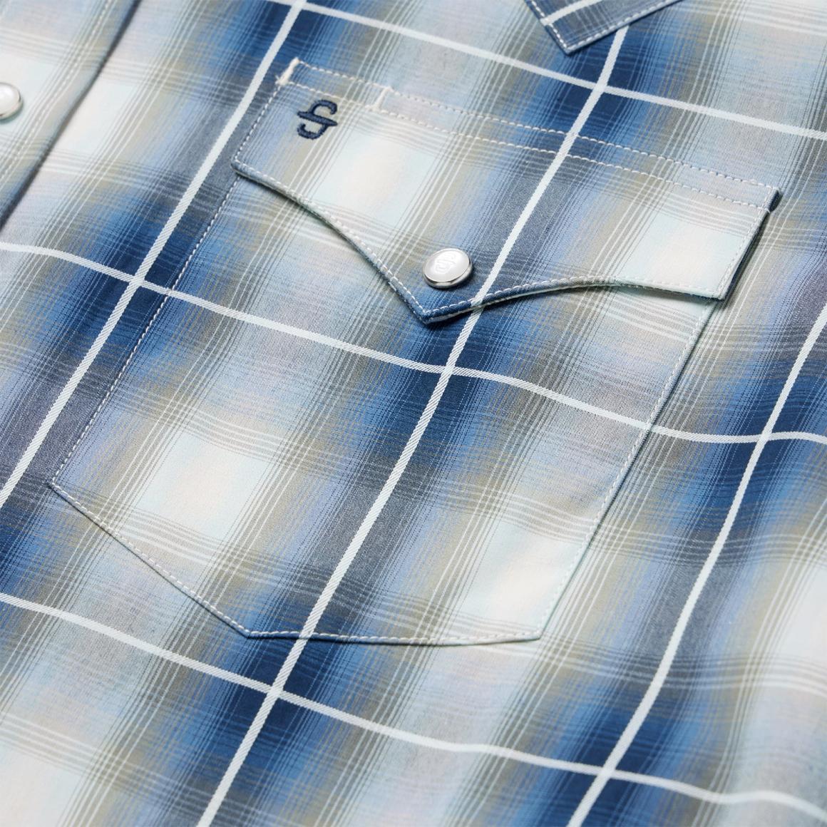 Crystal Plaid Western Shirt Blue Men Stetson Classic Cut