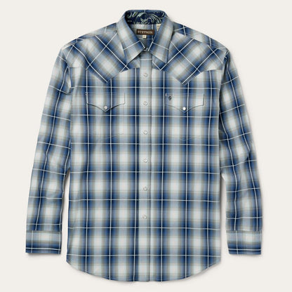 Crystal Plaid Western Shirt Blue Men Stetson Western Shirts