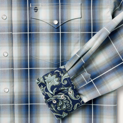 Crystal Plaid Western Shirt Blue Men Stetson Western Shirts