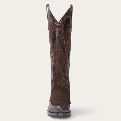 Dakota Brown Suede & Teju Cowboy Boot Brown Women Stetson Western