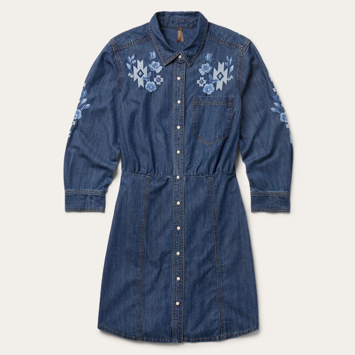 Dark Blue Denim Shirt Dress Blue Women Stetson Mini