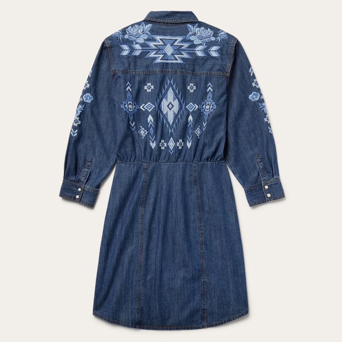 Dark Blue Denim Shirt Dress Blue Women Stetson Mini