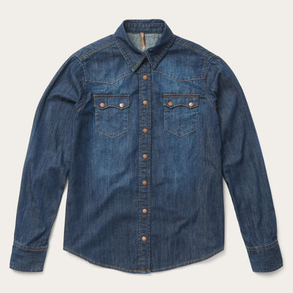 Dark Denim Snap Front Shirt Blue Women Stetson Denim Shirts