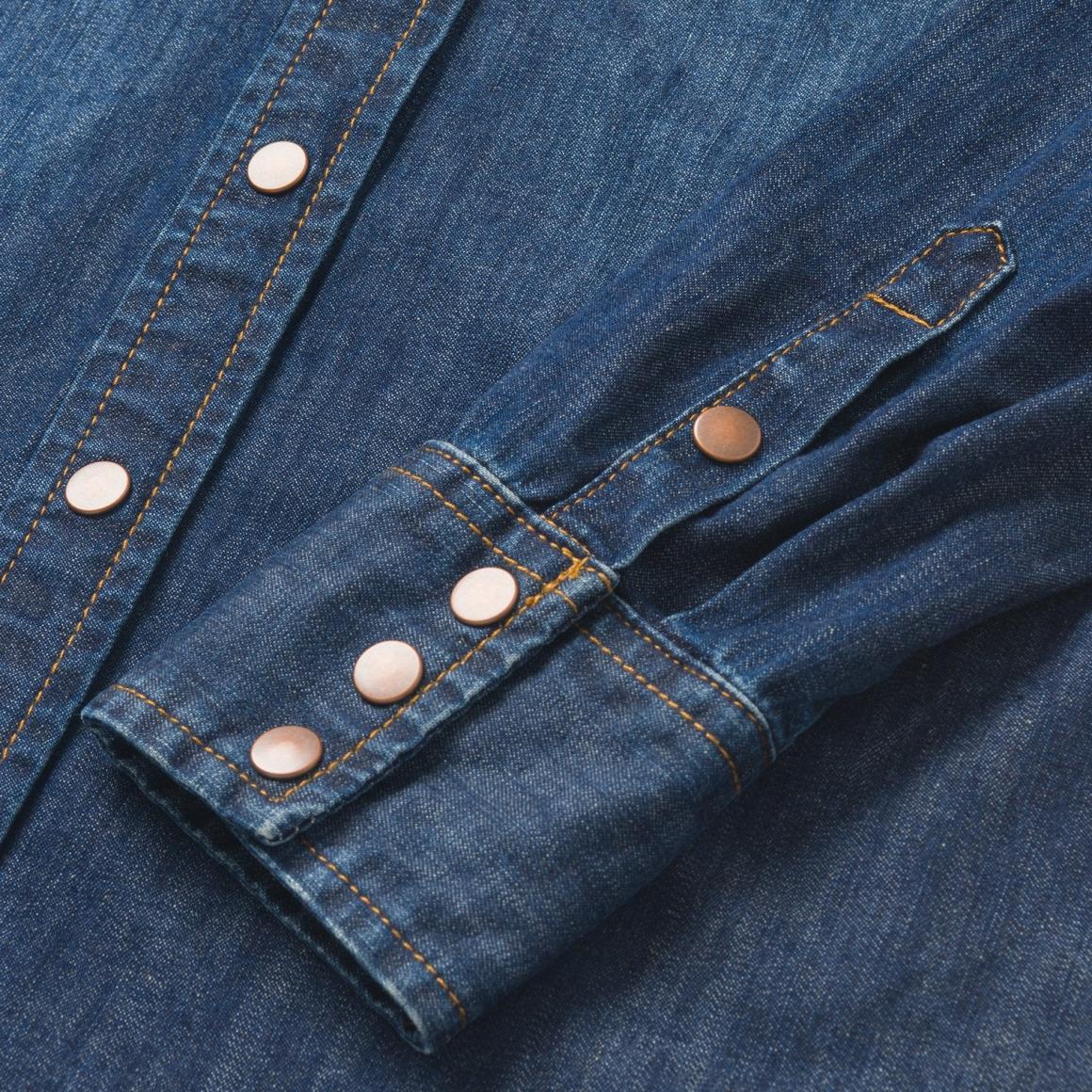 Dark Denim Snap Front Shirt Blue Women Stetson Denim Shirts