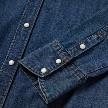 Dark Denim Snap Western Shirt Blue Women Stetson Western Shirts