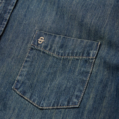 Dark Denim Western Shirt Blue Men Stetson Denim Shirts