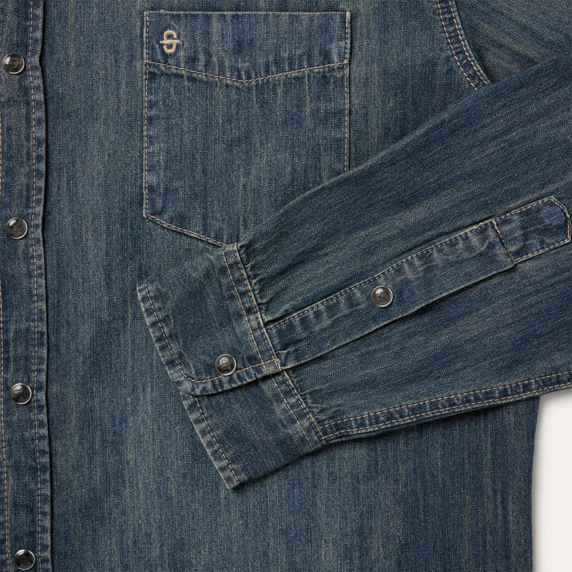 Dark Denim Western Shirt Blue Men Stetson Denim Shirts