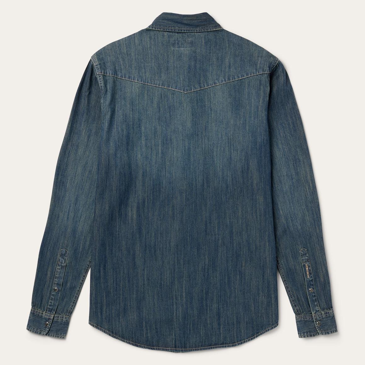 Dark Denim Western Shirt Blue Men Stetson Modern Cut