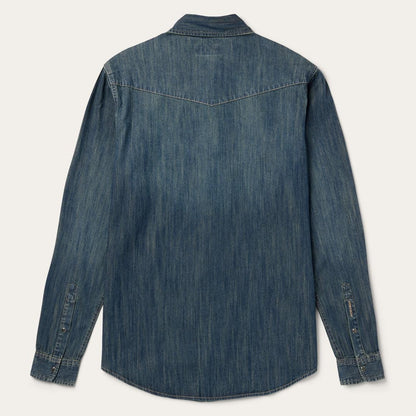 Dark Denim Western Shirt Blue Men Stetson Western Shirts