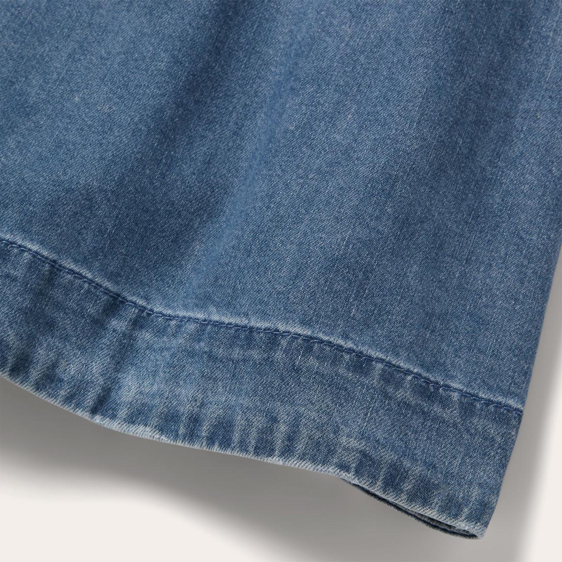 Denim Button Front Shirt Dress Blue Women Stetson Mini