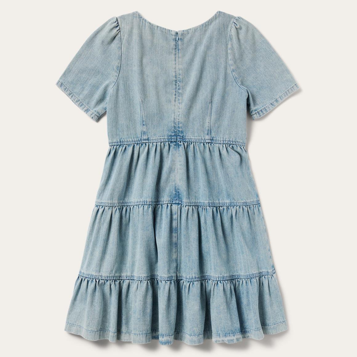 Denim Dress With Tiered Skirt Blue Women Stetson Mini