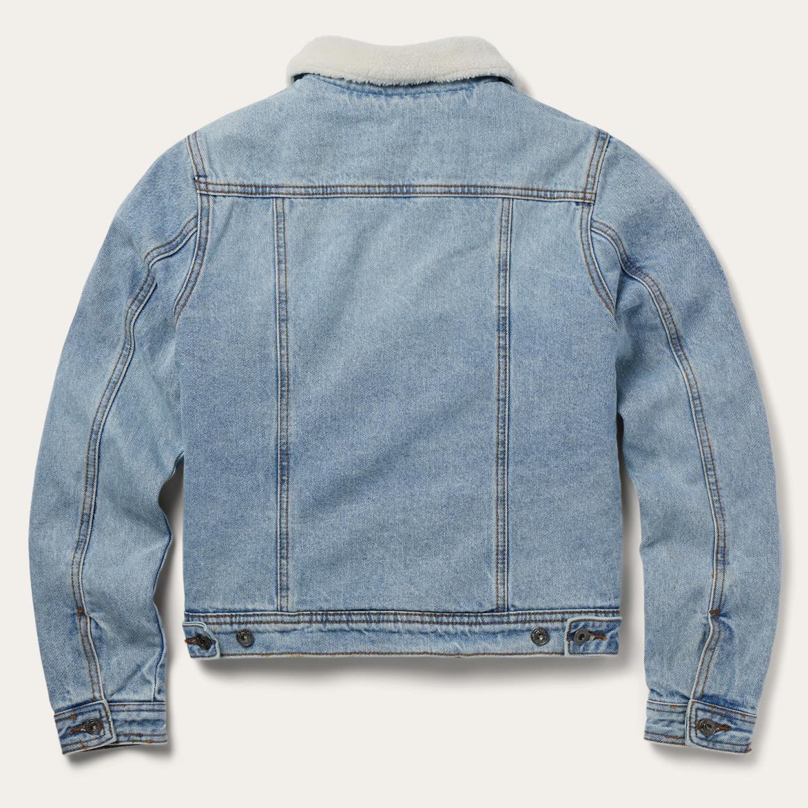 Denim Sherpa Lined Jacket Blue Women Stetson Jackets