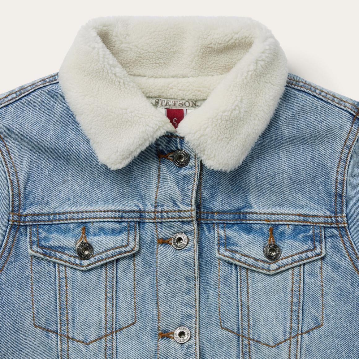Denim Sherpa Lined Jacket Blue Women Stetson Jackets