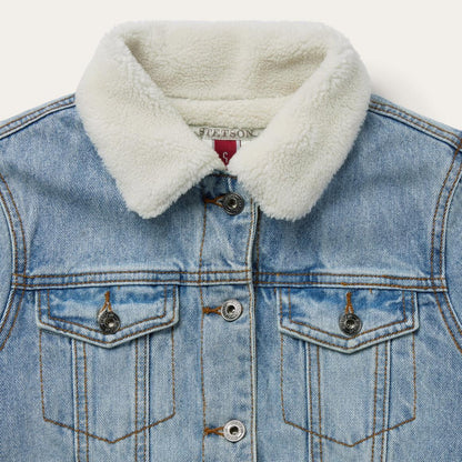 Denim Sherpa Lined Jacket Blue Women Stetson Jackets