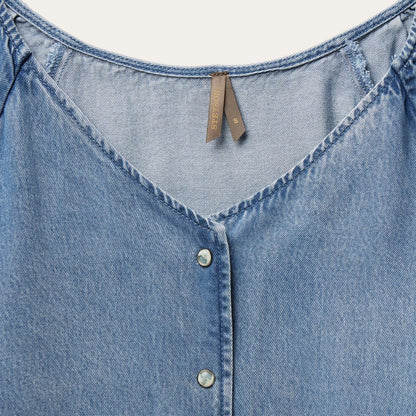 Denim Snap Front Blouse Blue Women Stetson Blouses