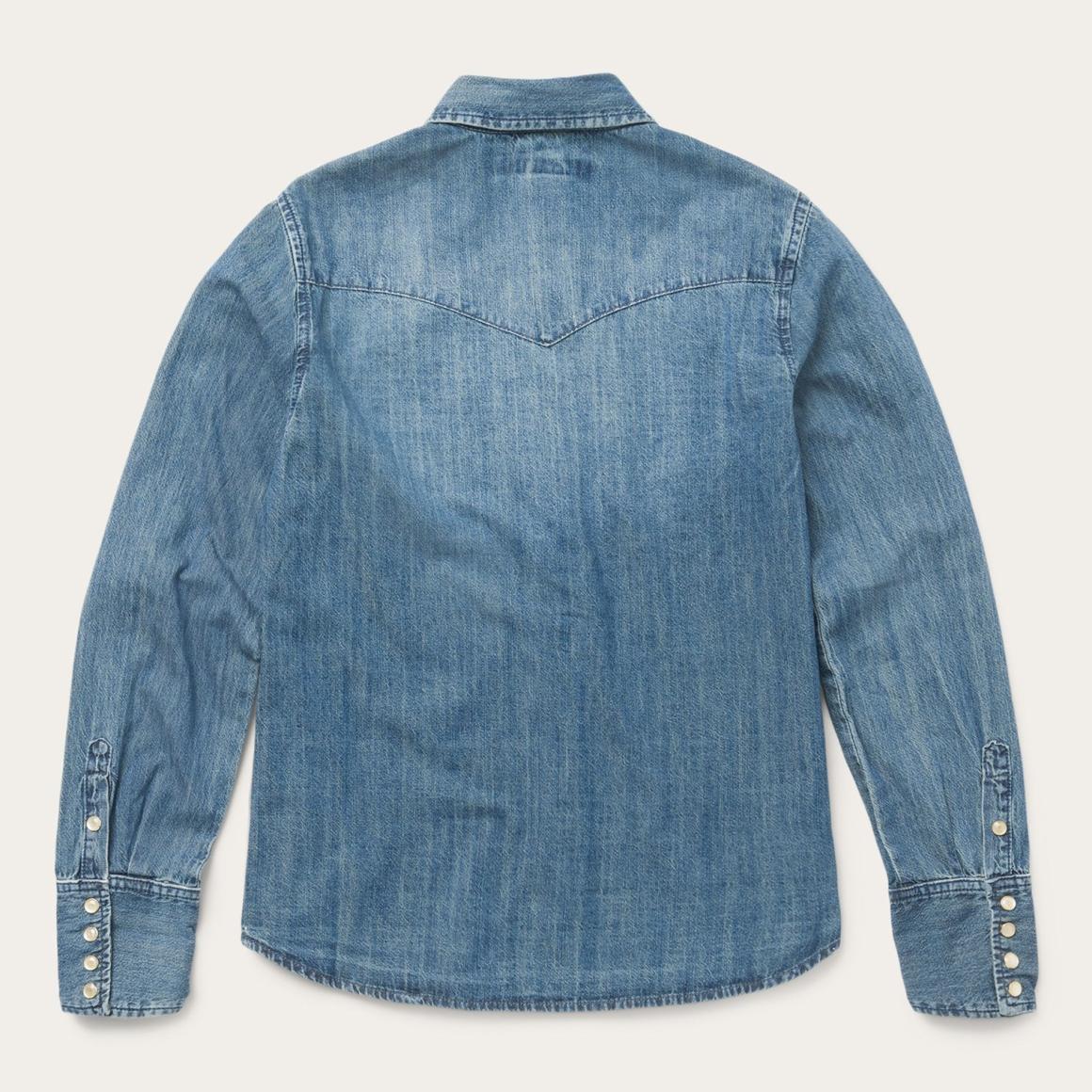 Denim Snap Front Western Shirt Blue Women Stetson Denim Shirts