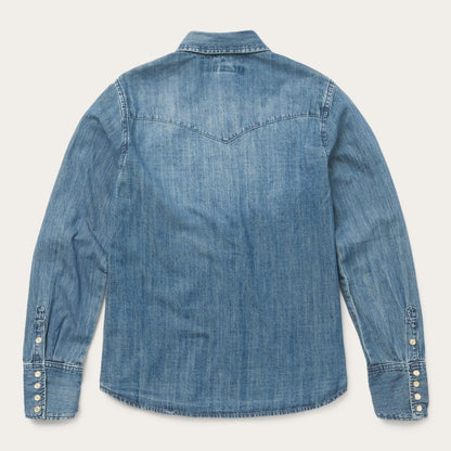 Denim Snap Front Western Shirt Blue Women Stetson Denim Shirts