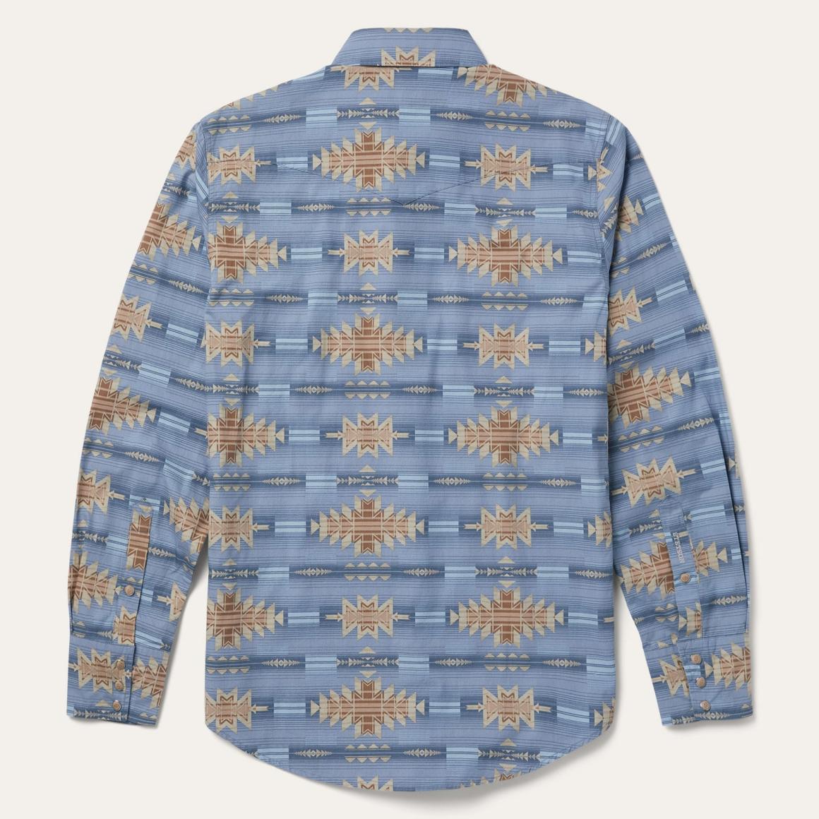 Desert Horizon Shirt Blue Men Stetson Modern Cut