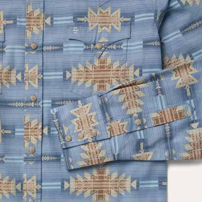Desert Horizon Shirt Blue Men Stetson Modern Cut