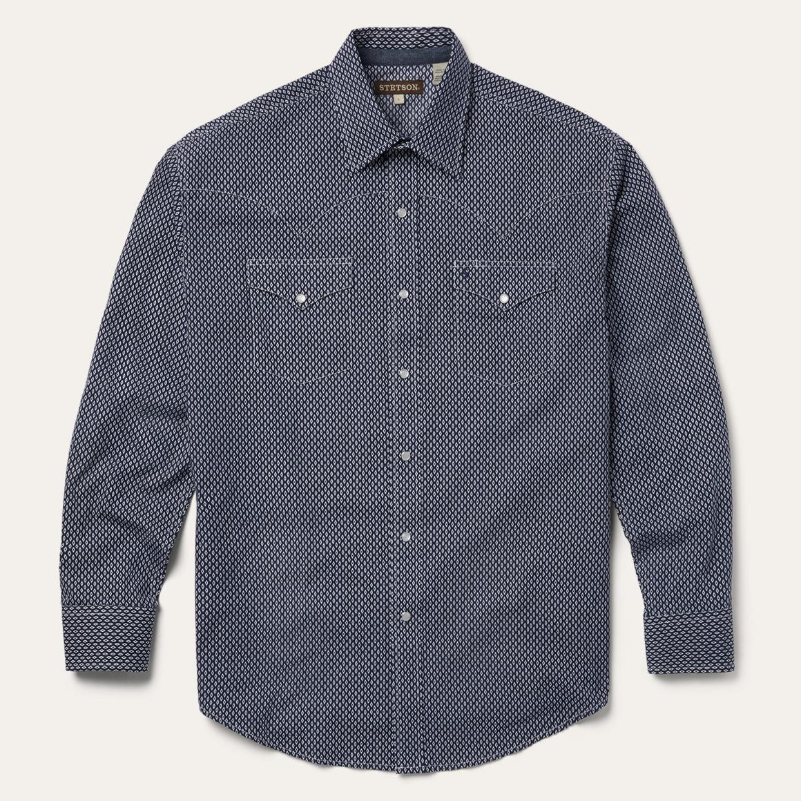 Diamond Geo Western Shirt Blue Men Stetson Western Shirts