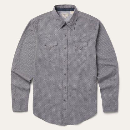 Diamond Print Western Shirt Grey Men Stetson Modern Cut