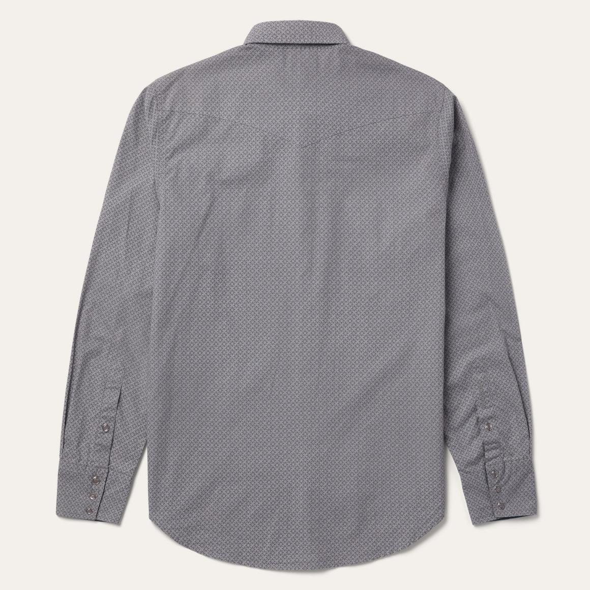 Diamond Print Western Shirt Grey Men Stetson Modern Cut