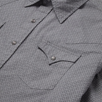 Diamond Print Western Shirt Grey Men Stetson Modern Cut