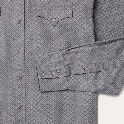 Diamond Print Western Shirt Grey Men Stetson Western Shirts
