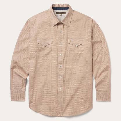 Diamond Print Western Shirt Orange Men Stetson Western Shirts