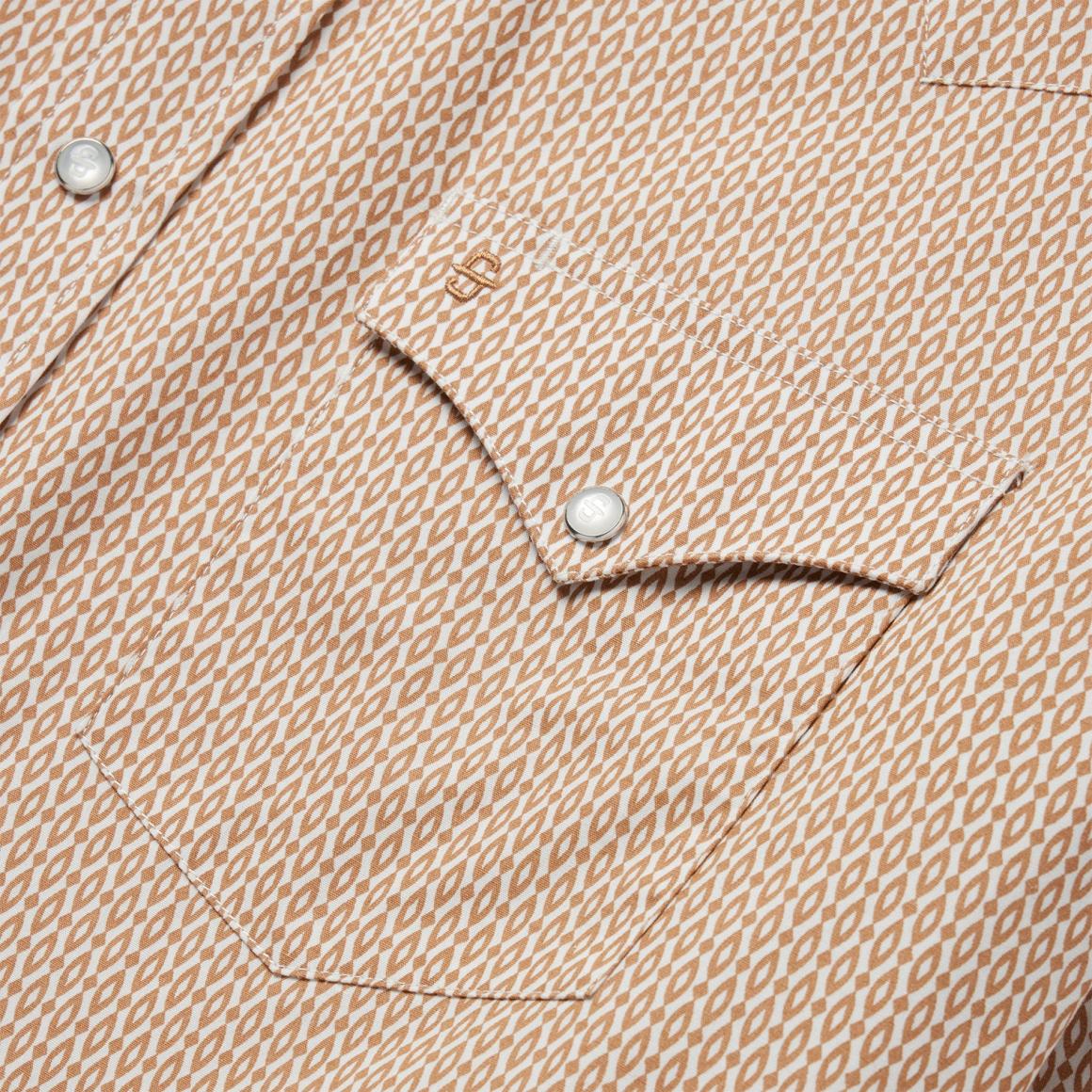 Diamond Print Western Shirt Orange Men Stetson Western Shirts