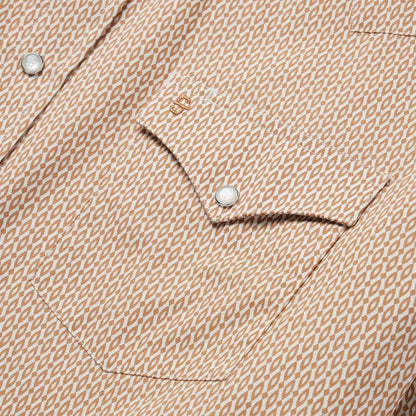Diamond Print Western Shirt Orange Men Stetson Western Shirts
