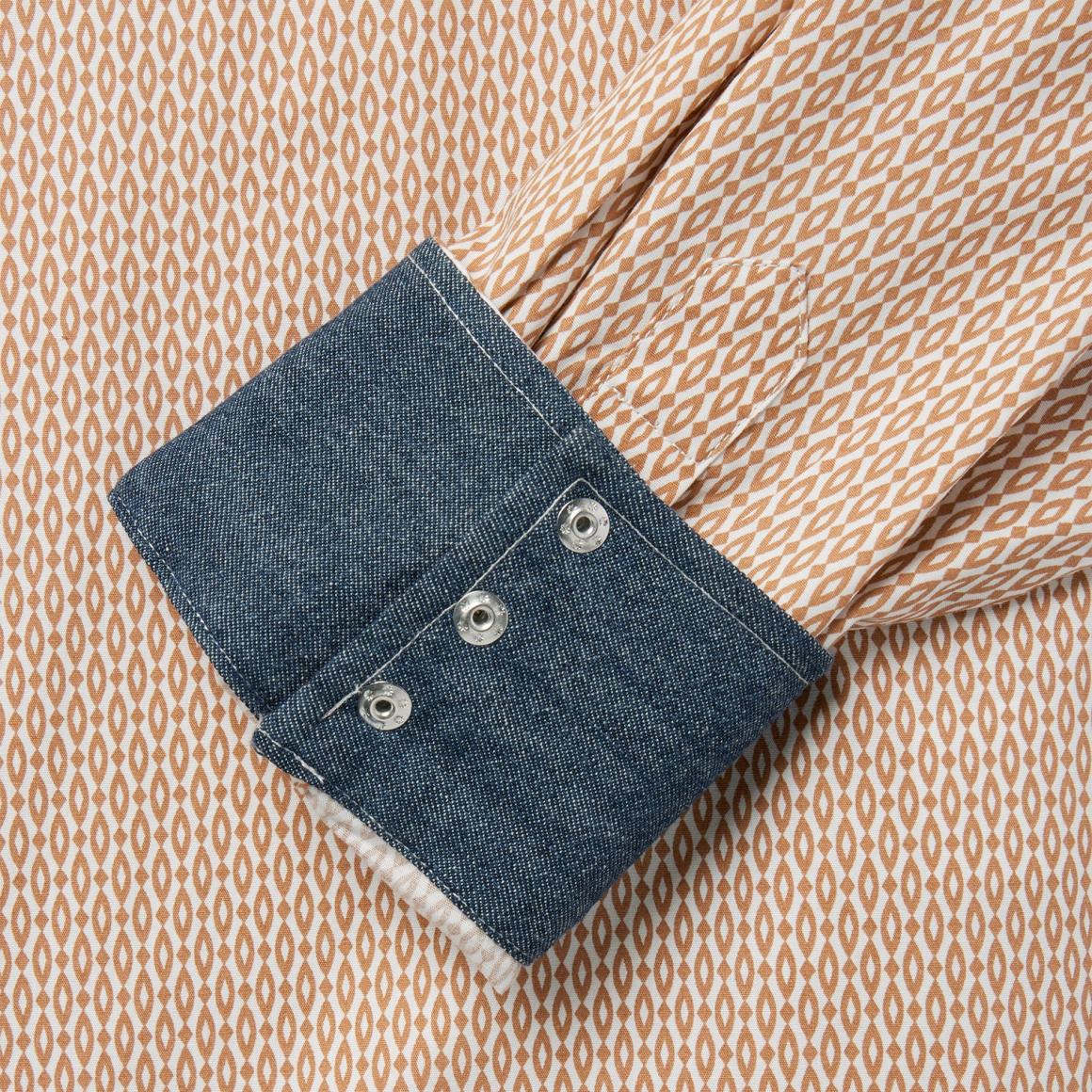 Diamond Print Western Shirt Orange Men Stetson Western Shirts