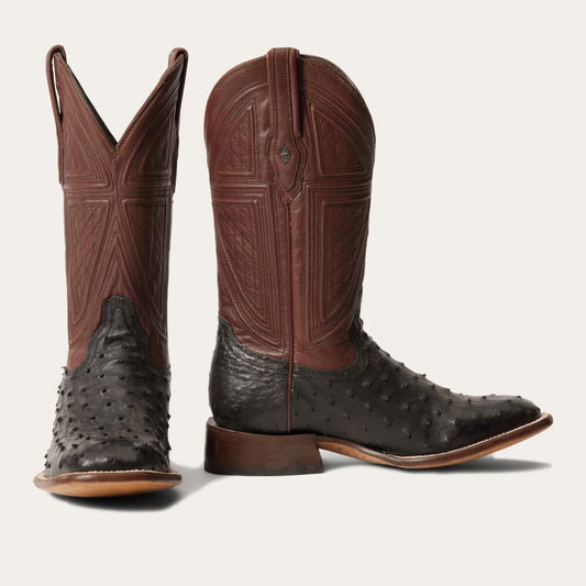 Dillon Ostrich Boots Black Men Stetson Exotics