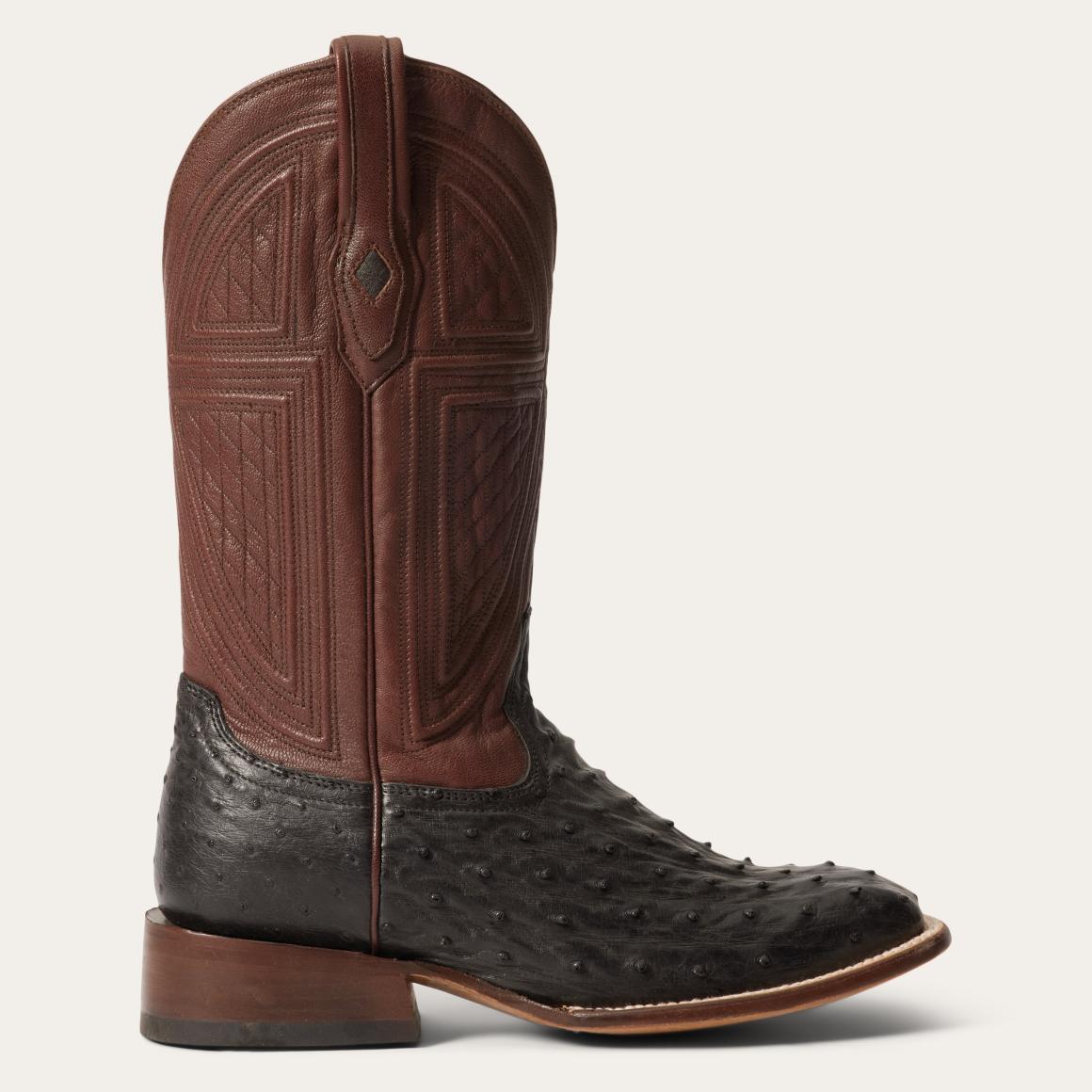 Dillon Ostrich Boots Black Men Stetson Exotics