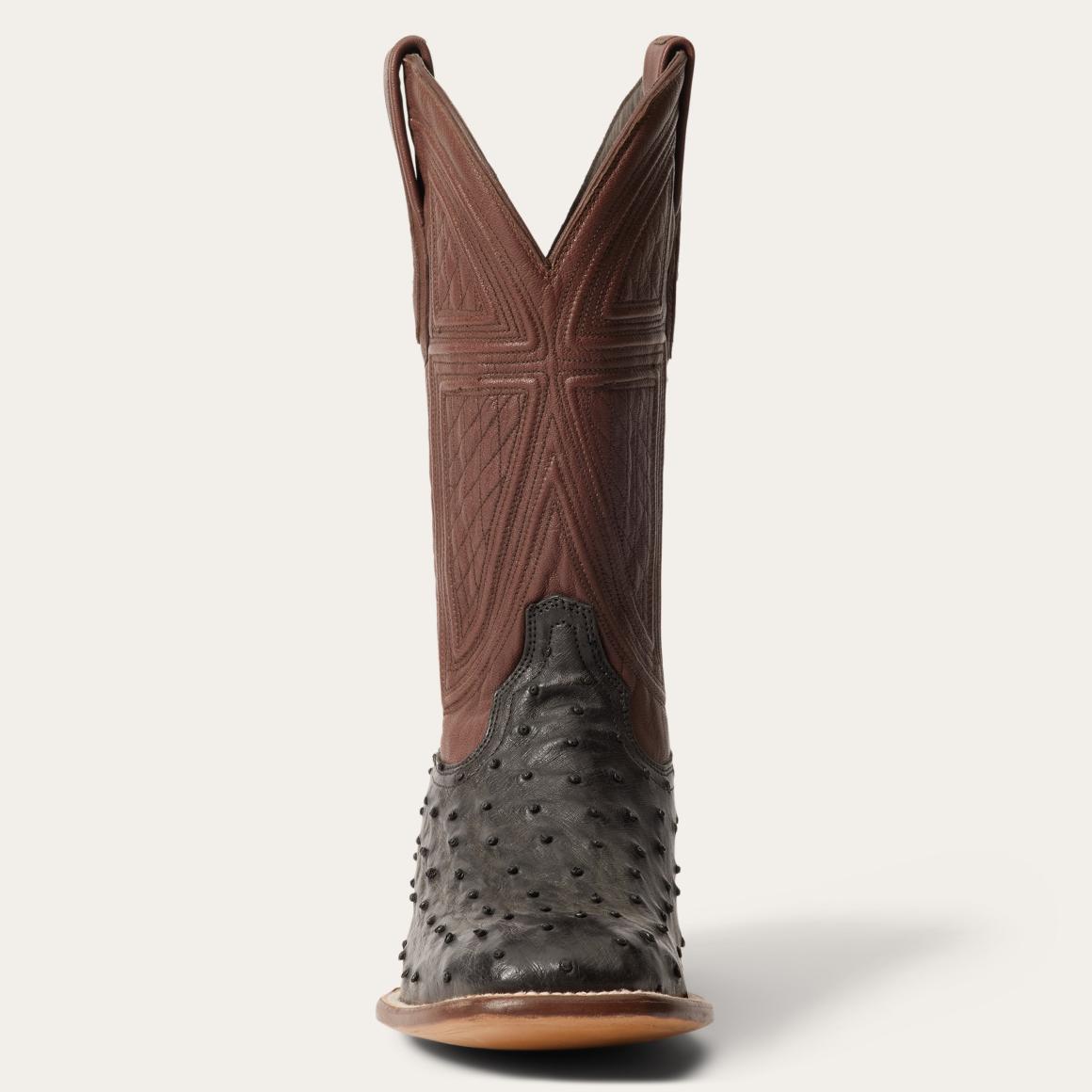 Dillon Ostrich Boots Black Men Stetson Exotics
