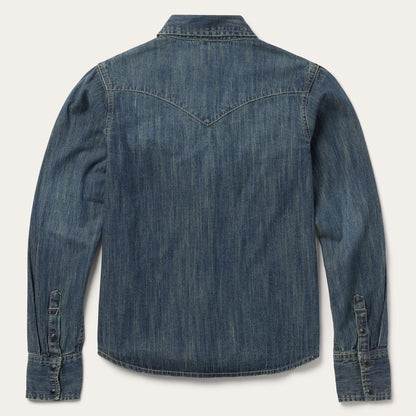 Dirty Denim Boyfriend Fit Shirt Blue Women Stetson Western Shirts