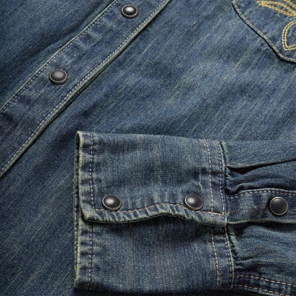 Dirty Denim Boyfriend Fit Shirt Blue Women Stetson Western Shirts