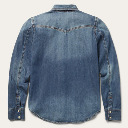Distressed Denim Shirt Blue Women Stetson Denim Shirts