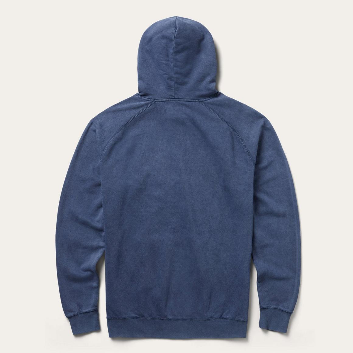 Distressed Logo Hooded Sweatshirt Blue Men Stetson Sweaters & Hoodies